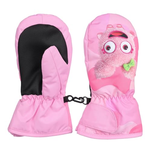 FAYHIJUN Guantes de invierno para niños, guantes de esquí, guantes de nieve para niñas de 1 a 9 años, guantes de invierno de poliuretano, resistente al agua, cortavientos, forro polar, esquí,