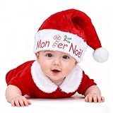 DPKOW Cadeau Mon Premier Noël Bonnet Bébé, pour Tenue Déguisement Noel Bébé Fille Ga...