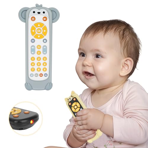 Caterbee Baby TV Remote Control Toy with Musical and Light (White)