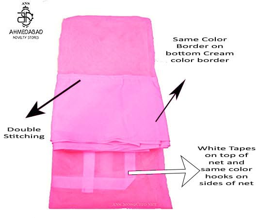 Image of Ans Mosquito Net for Double Bed King Size (6.5 x 6.5 ft) Hdpe net with Border Washable net