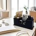 UnionBasic Desk Organizer, Desktop Caddy Leather Multi-compartment Pen Holder Office Stationer Organizer, Black