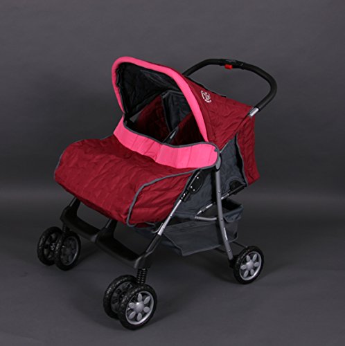 Poussette double twin rose pliable | Double assise réglable et maniable - 2