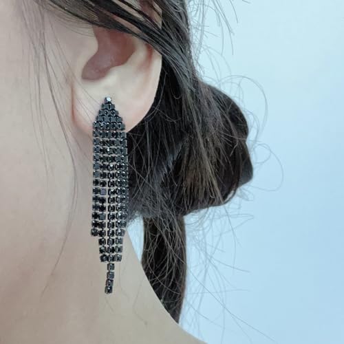 SELOVO Chandelier Tassel Dangle Linear Drop Earrings Party Jewelry Clear Austrian Crystal4