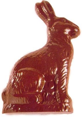 Polycarbonate Chocolate Mold: Sitting Rabbit, 2 Pc (Front and Back)