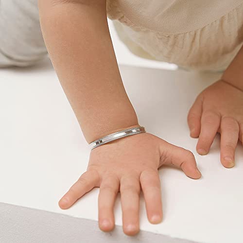 925 Sterling Silver Adjustable Bangle Bracelet For Toddler and Little Girls 5.5" - Polished Expandable Bangle Bracelets for Baby Girls - Jewelry Gifts for Little Girls3