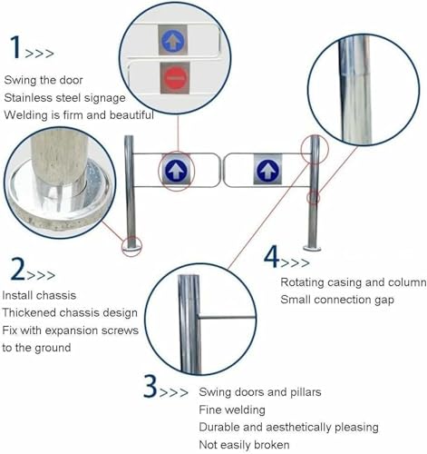 Porte de swing d'entrée de supermarché en acier inoxydable brossé - 6