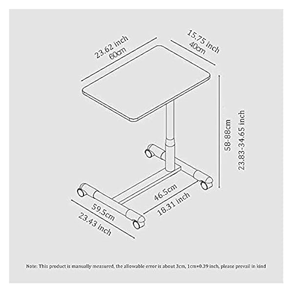 Side Ttable Unique C Shaped Bedside Table Sofa Side End Tables Days Overbed Table Adjustable Height and Angle Removable Laptop Desk with Wheels Bed Sofa Books for Beds and Sofas (Color White)