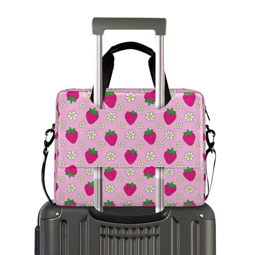 Funda para portátil 15.6 pulg rosa con asas y correa miniatura 4