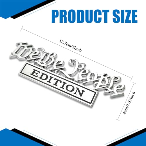 Image of Classic We The People Edition Emblems, We The People Decal, 3D Raised Letter Metal Fender Badge Sticker with Strong Adhesive, Personalized Decoration Labels Car Badges for Cars, Trucks, SUVs
