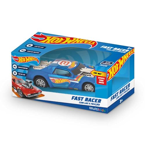 Carro de Fricção Hot Wheels Fast Racer Luz e Som Modelos Sortidos Multikids - BR2084