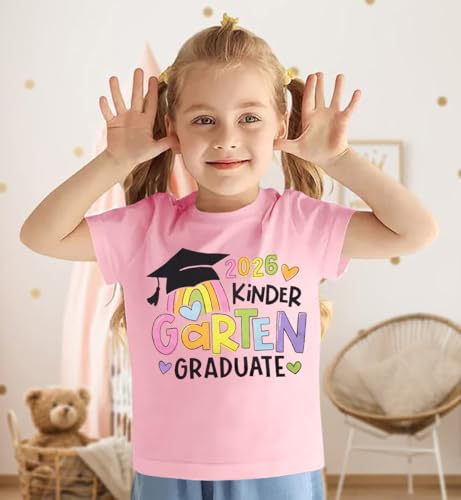 Image of Kindergarten Graduation Shirt for Girl: Last Day of School Shirt Kids 2026 Preschool Graduation Gift Tee Top