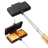 YALONG Cast Iron Pie Iron, Durable Camping Cookware, Pre-Seasoned Pie and Sandwich Maker, Grilled Meat Cooker, Detachable Handles, Perfect for Outdoor Trips and Picnics