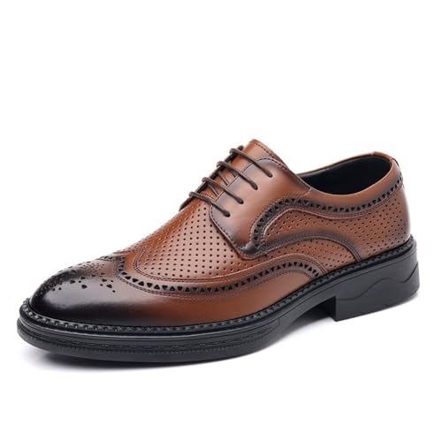 Premium Leather Oxford Shoes for Men Lace Up Comfortable Dress Office Shoes