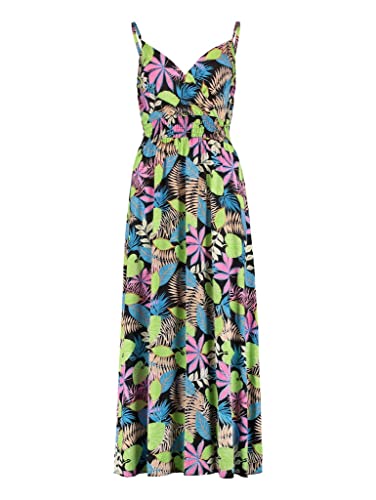Hailys Damen Viskose Maxi Träger-Kleid Gila mit Blätter-Print LC-21487...