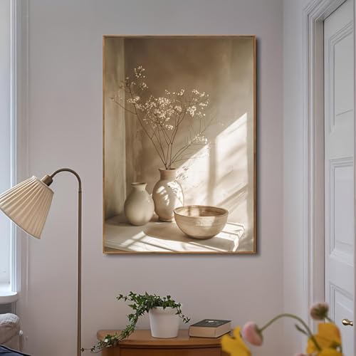 Toile abstraite moderne grand format pour habiller un mur vide blanc 90x140