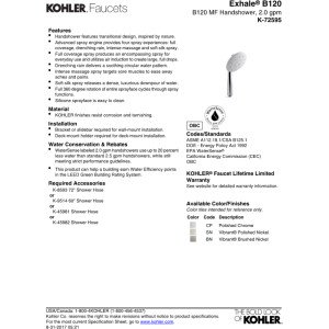 Regadera de mano Kohler K-72595-BN 2.0 GPM Brushed Nickel miniatura 4