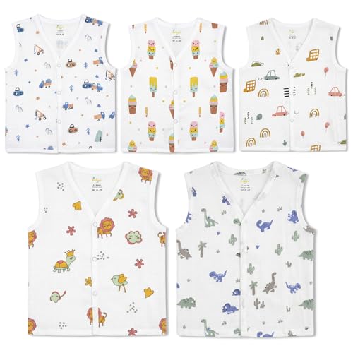 Image of Muslin Jhablas for New Born Baby| 100% Cotton Muslin Sleeveless Jhabla Set | Ultra Soft & Breathable Baby Jhablas for Summer