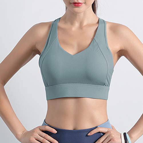 pedkit Sutiã esportivo feminino com alças nas costas com fecho de gancho e ocular removível acolchoa