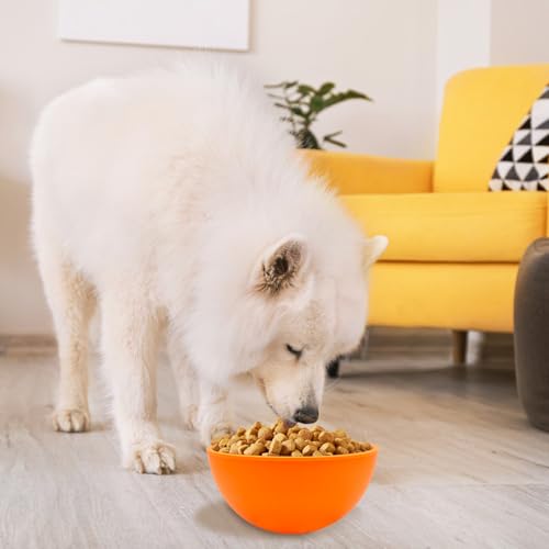 Silikon-Lecknapf für Hunde, lustig, langsamer Futternapf, rutschfest, interaktiv, Anti-Ersticken, langsames Fressen, gesünder (orange)