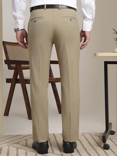 Image of SaintX Men's Premium Stretchable Formal Trouser with Techno Flex Waistband | Slim Fit Pants | Italian Design | Office Wear /Executive Wear