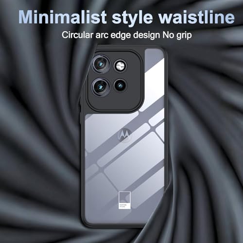 Image of REALCASE Stylish Shockproof Armor Back Cover Case for Moto Edge 50 Neo 5G | Slim Fit Hard Clear PC Back & Soft TPU Bumper | Protective Transparent Case for Motorola Edge 50 Neo 5G