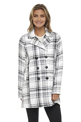 Sebby S.e.b Women's Peacoat, Double Breasted Pea Coat In Black, Camel, Check, And Plaid. The Perfect Notched Collar Winter Wool Coat For Women Outerwear Jacket. #TOP1