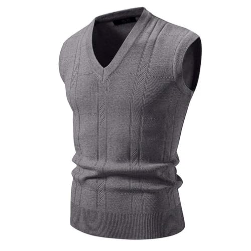 Men's Classic Knit Sweater Vest Casual Soft Ribbed Hem Business V Neck Sleeveless Pullover3