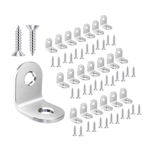 【Ampia gamma di applicazioni】 Le piccole staffe angolari in metallo per legno sono ideali per rinforzare le connessioni ad angolo retto su scaffali, angoli di sedie, gambe di tavoli, letti, armadi e persino cassetti.