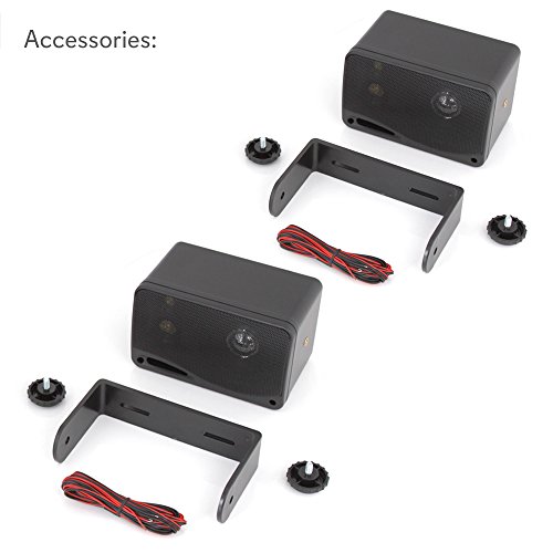 Pyle 3-Way Mini Box Speaker System - 3.5 Inch 200 Watt Weatherproof Marine Grade Mount Speakers - In A Heavy Duty Abs Enclosure Grill - Home, Boat, Poolside, Patio Indoor Outdoor Use- Plmr24B (Black) #TOP6