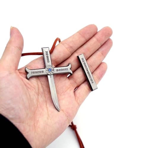 Yuoos Anime A Piece Necklace Dracule Mihawk Cross Sword Pendent Necklace Choker Cosplay for B4