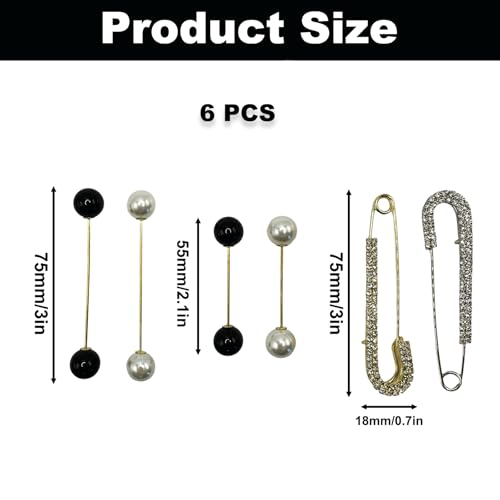 Image of 2PCS Camellia Pearl Alloy Pin, Black and White Camellia Brooch and Pin, Elegance Flower Pearl Brooches Lapel Pins for Hats Scarf Tie Wreath Garments Decoration Accessories for Women