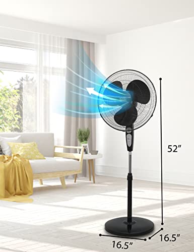 Image of BLACK+DECKER BFSR18B 18 in. Stand Fan with Remote Control, Black