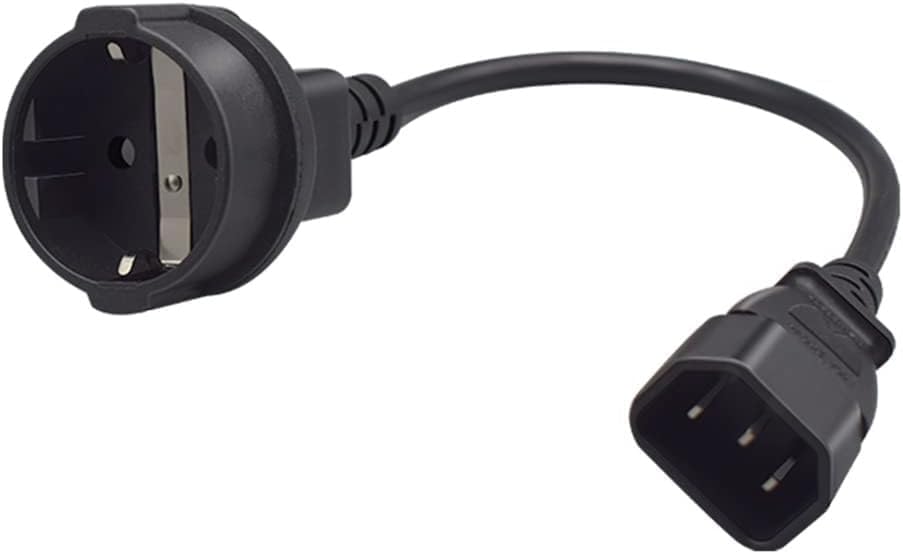 Miniatura 2 de Toptekits IEC 320 C14 macho a Europa Schuko hembra Cable adaptador corto para UPS PDU, Europa CEE77 Schuko a C14 adaptador de enchufe para convertir
