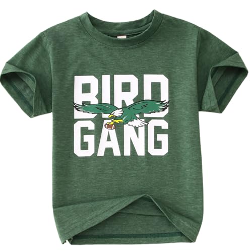 KEKEMI Toddler Boy Girls Football Ballgame Shirts Sundays for The Birds T-Shirt Game Day Outfit Sport Tees Football Fan Tops(Green 2-3T)