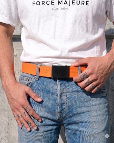 Image of Mile High Life Cut To Fit Canvas Web Belt Size Up to 52 inch with Flip-Top Solid Black Military Buckle