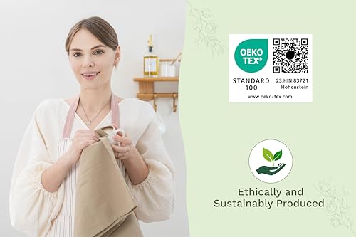 Image of Organic Cotton Beige Flour Sack Towels - 10 Pack, 27 inchx27 inch, Highly Absorbent Beige Tea Towels - Kitchen Cloth for Baking, Bread Making, and Cooking - Absorbent and Lint-Free (10 Pack)