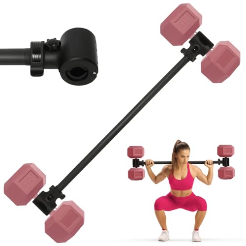 Dumbbell Barbell Converter Bar Adjustable Weight Dumbbell to Barbell Converter Easy Grip & Installation Weight Lifting Bar Ideal for Strength Training Home Gym