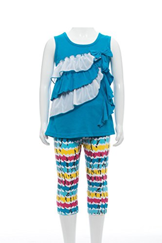 Image of ToBeInStyle Girl's Sleeveless Tank Top & Leggings 2 Piece Outfit Casual Dress Style Set