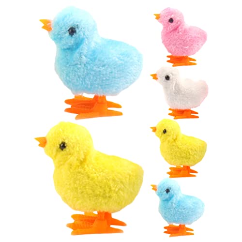 VICASKY 6 Piezas Juguetes educativos para Pollitos Dar Cuerda a Las gallinas Mini Juguetes a Granel Juguetes Infantiles Peluche Juguete de bebé de Pollito Caminando Pollo de Juguete Bulto