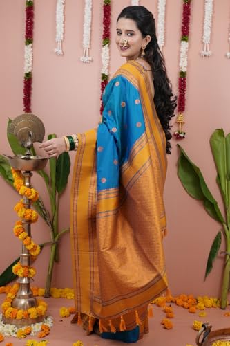 Image of SGF11 Women's Kanjivaram Pure Soft Silk Saree With Unstitched Blouse Piece