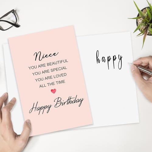 Missonemi MS-155-BH Loveing Niece Birthday Card, Happy Birthday Niece Greeting Card From Aunt Uncle thumb #3
