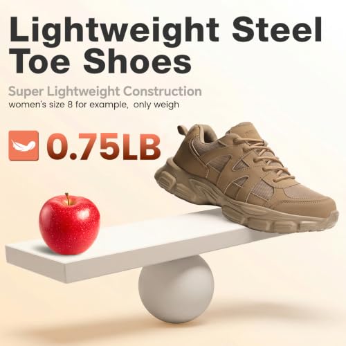 Image of Steel Toe Shoes for Men & Women Work Shoes Women Safety Toe Sneakers Unisex | Lightweight,Breathable,Arch Fit,Comfortable,Construction,Manufacturing,Garden,Garage,Running,Factory,Plant