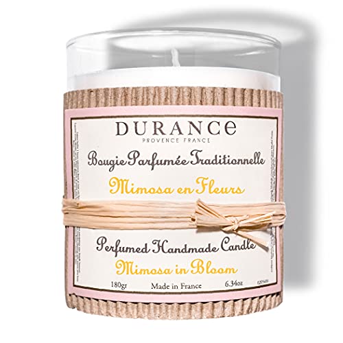 Durance Mimosa in Bloom Bougie parfumée faite à la main 180 g – Bougie parfumée de luxe avec...