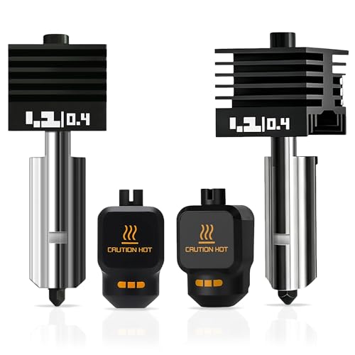 P2S Nozzle for Bambu Lab 2PCS 0.4MM Hotend for H2D/H2S/P2S/H2C/X2D/A1/A1 Mini Quick Swap High Temp Hardened Steel Hot End Replacement 3D Printer Accessories with Silicone Sock