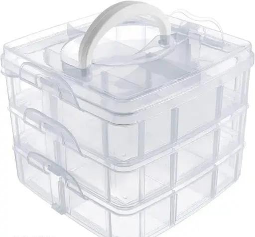 White 18 Grid Plastic Jewellery Organizer Container for Wardrobe and Dressing Table