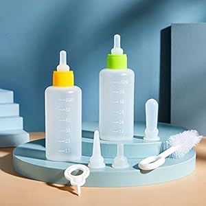 16 pieces pet feeding bottle kit kitten bottles kitten milk replacer puppy milk feeder with replacement nipples puppy feeding bottles for newborn small animals nursing supplies yellow green   cucciolini doodles