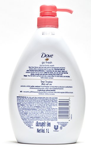 Image of Dove Go Fresh Revive Body Wash, Pomegranate and Lemon Verbena Scent, 33.8 Ounce (1 Liter) International Version
