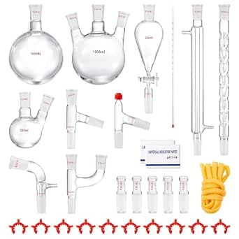 VEVOR Lab Distillation Kit, 3.3 Boro Lab Glassware, 1000ml, 24/40 Joint, 29 pcs Set
