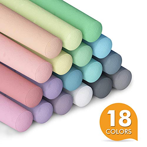 Sidewalk Chalk, Feela 162 Pack 18 Colors Sidewalk Chalk Set For Kids Jumbo Chalk Bulk, Great For Kids Family, Paint On Sidewalk Wall School Driveway Blackboard Street Playground #TOP1