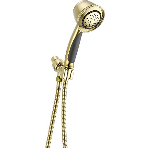 Delta Faucet 5-Spray Hand Held Shower Head with Hose, Polished Brass 59355-PB-PK